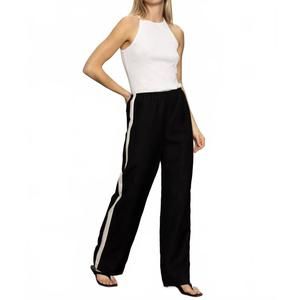 Sanctuary Black Track Pants with White Stripe